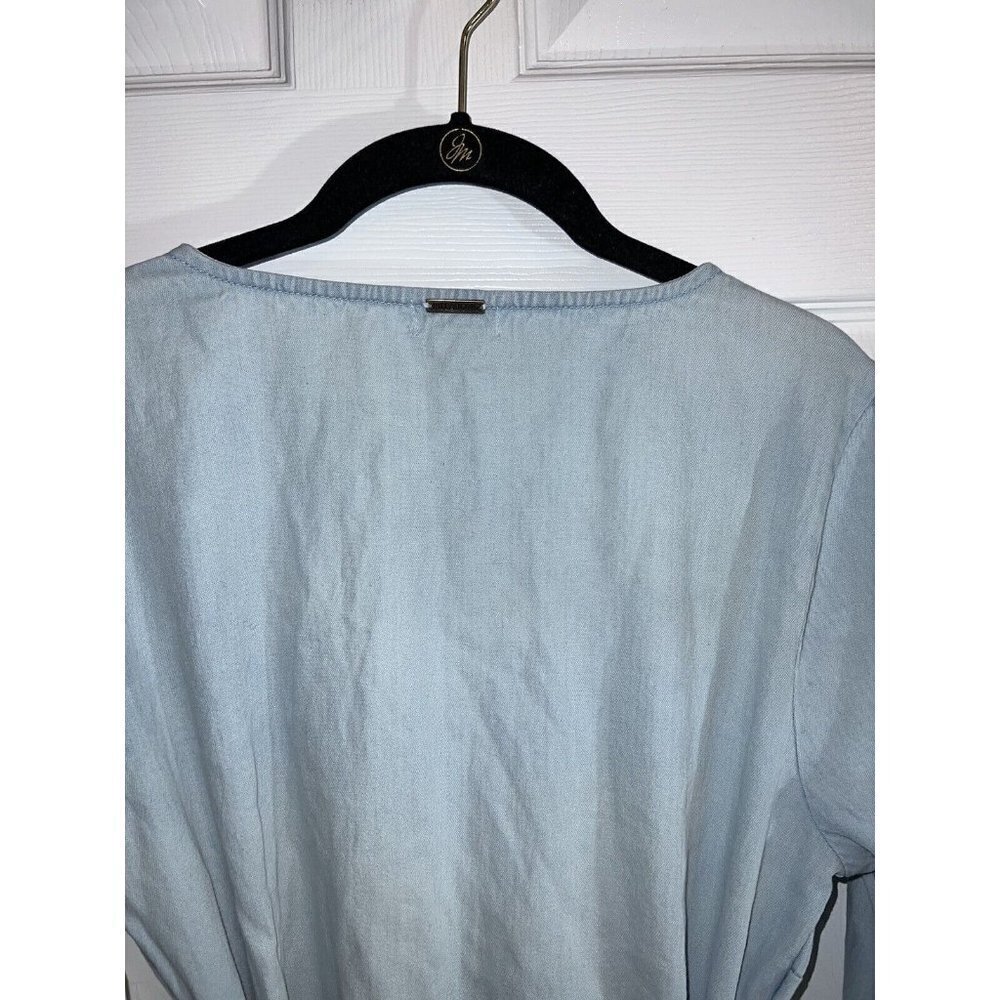 NWT BILLABONG Light Wash Denim Good Feeling Long Sleeve Wrap Dress Sz L - Picture 14 of 14